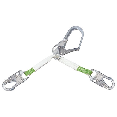 Honeywell Miller Rebar Positioning Lanyard, 35 in Length, Snap Hook, Stainless Steel, 310 lb Weight Capacity 6757WRS-Z7/35INGN