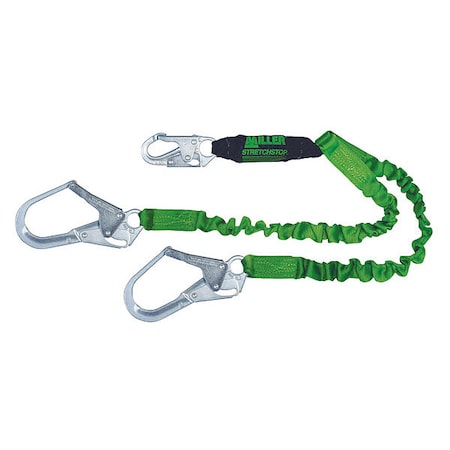 Honeywell Miller StretchStop Shock Absorbing Lanyard, 6 ft. Length, Web Loop, Polyester, 2 Leg(s) 8798RSS-Z7/6FTGN
