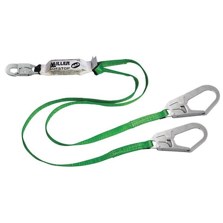 Honeywell Miller Miller Shock Absorbing Lanyard, 6 ft. Length, 2 Leg(s), 400 lb. Weight Capacity 980WRS-Z7/6FT