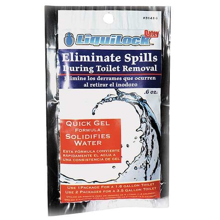 Oatey Granular Sorbent, 2 gal Absorbed per Package, 0.6 oz Bag, Acrylic Polymer, Not Scented, White 31416