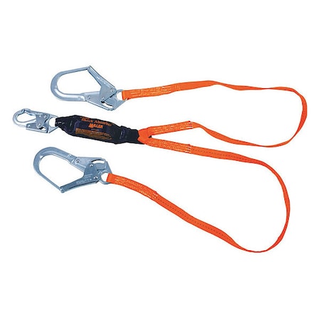 Honeywell Miller Titan(TM) Shock Absorbing Lanyard, 6 ft. Length, Snap Hook, Steel, 2 Leg(s), 310 lb. Weight Capacity T6122-Z7/6FTAF