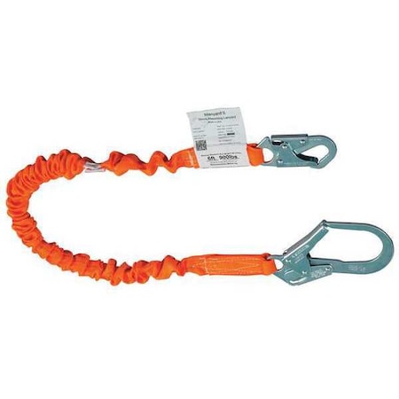 Honeywell Miller Titan(TM) Stretchable Shock Absorbing Lanyard, 6 ft. Length, Snap Hook, Steel, 1 Leg(s) T5112SS-Z7/6FTAF