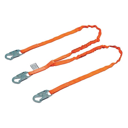 Honeywell Miller Titan(TM) Shock Absorbing Lanyard, 6 ft. Length, Snap Hook, Steel, 2 Leg(s), 310 lb. Weight Capacity T5121-Z7/6FTAF