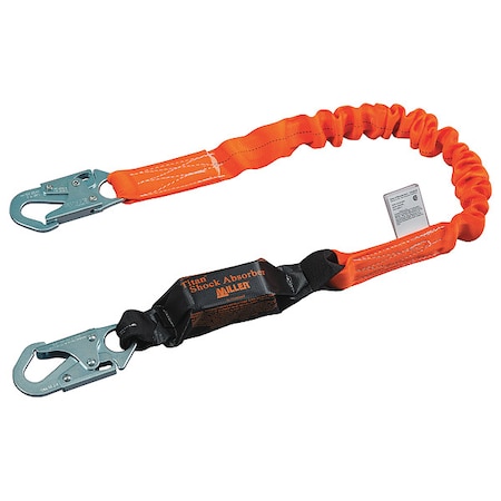 Honeywell Miller Titan(TM) Shock Absorbing Lanyard, 6 ft. Length, Snap Hook, Steel, 2 Leg(s), 310 lb. Weight Capacity T6111SS/6FTAF