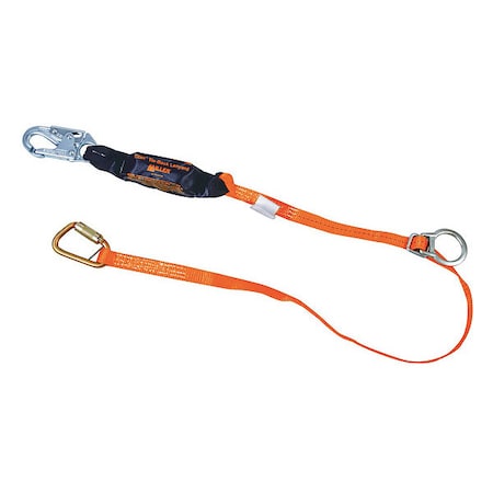 Honeywell Miller Titan(TM) Shock Absorbing Lanyard, 6 ft. Length, Snap Hook, Steel, 1 Leg(s), 310 lb. Weight Capacity T6111TB-Z7/6FTAF