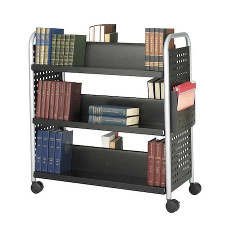 Safco Book Cart, Double-Sided, Black 5335BL