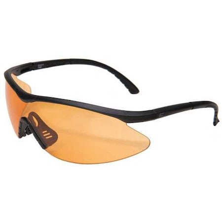 Edge Eyewear Fastlink Vapor Shield, Safety Glasses, Anti-Fog & Anti-Scratch, Amber Lens, Black Frame, Half-Frame XFL610