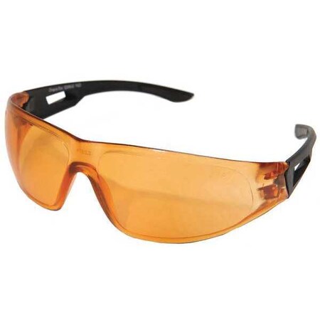 Edge Eyewear Dragon Fire, Safety Glasses, Anti-Fog & Anti-Scratch, Amber Lens, Black Frame, Frameless XDF610