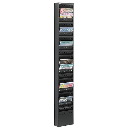 Safco Magazine Rack, 23-Pocket, Black 4322BL