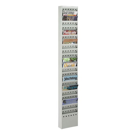 Safco Magazine Rack, 23-Pocket, Gray 4322GR