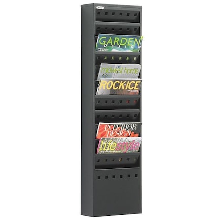 Safco Magazine Rack, 11-Pocket, Black 4321BL