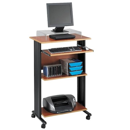 Safco Stand-Up Workstation, 19.75" D X 29.50" W X Stee/Compressed Wood, Cherry 1923CY