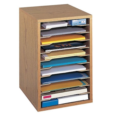 Safco Vertical Desktop Sorter, Oak 9419MO