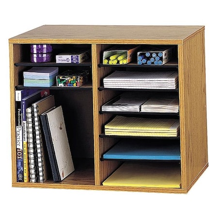 Safco Adjustable Literature Organizer, Oak 9420MO