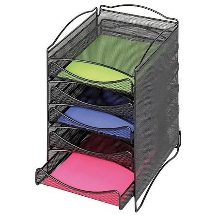 Safco Literature Organizer, Black, 5 Comp 9432BL
