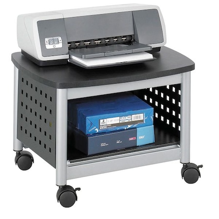 Safco Underdesk Printer Stand, Black/Silver 1855BL