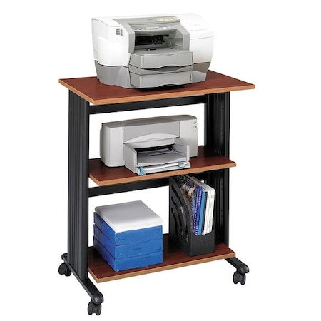 Safco Adj Printer Stand, 3 Level, Cherry/Blk 1881CY