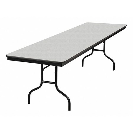 Midwest Folding Rectangle Folding Banquet Table, 30 in W, 96 in L, 30 in H, Gray Glace 830EF-QBB