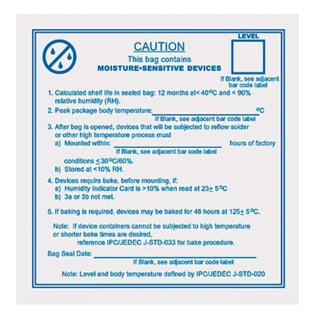 Scs Label, White/Blue, 4in.H x 4in.W, Self-Ad, PK100 113LABEL