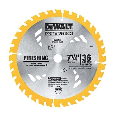 Dewalt 7-1/4In, 36-Teeth Circular Saw Blade, Carbide Tip (10 Pack) DW3576B10