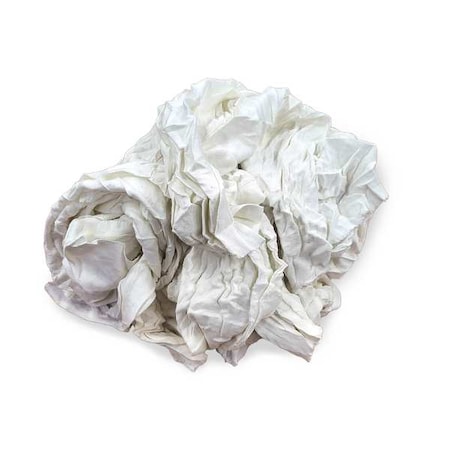 Zoro Select Cotton T-shirt Cloth Rag 25 lb. Varies Sizes, White 20G115