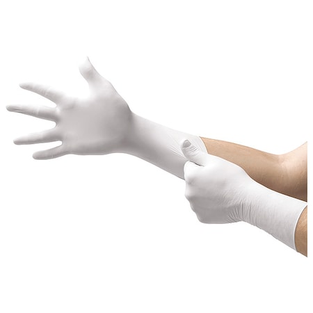 Ansell Sterile Cleanroom Gloves, 5 ISO Class, Polyisoprene, 11 1/2 in L, 8.6 mil, White, L, 200 PK 83-500