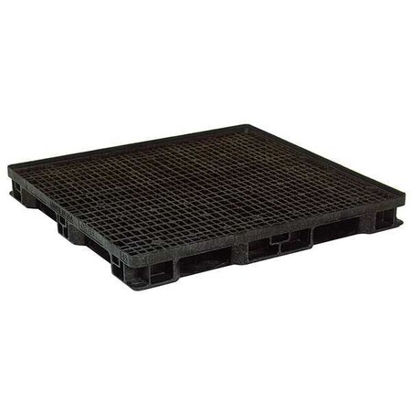 Zoro Select Recycled High Density Polyethylene Pallet, 48 7/8 in L, 45 7/8 in W, 6 in H, 4,000 lb Dynamic 45X48 JOURNEY BLK