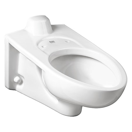 American Standard Toilet Bowl, 1.1/1.6 gpf, Flush Valve, Wall Mount, Elongated, White 3354101.020