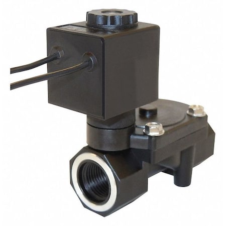 SPARTAN SCIENTIFIC 24V DC Glass-Filled Nylon Solenoid Valve, Normally Closed, 1/2 in Pipe Size 3585-020-9233B