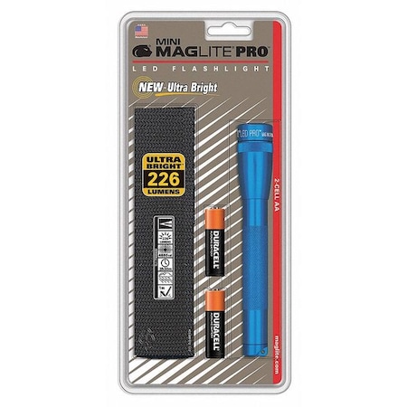 Maglite Blue No Led Industrial Handheld Flashlight, Alkaline AA, 332 lm SP2P11HK