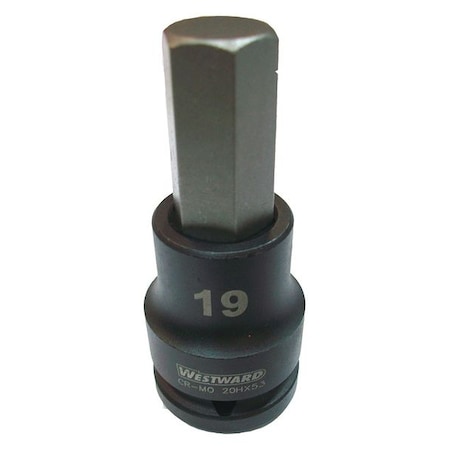 Westward WESTWARD 3/4 in Drive Impact Socket Bit Standard Socket, Black Oxide, Impkt Skt Bt St, Steel, H19 20HX53