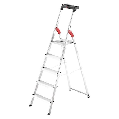 Hailo 5 ft 1 in Aluminum Platform Stepladder, 330 lb Capacity 8160-507