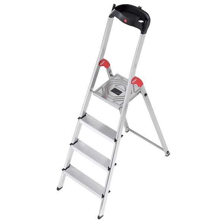 Hailo 4 ft 7 in Aluminum Platform Stepladder, 330 lb Capacity 9204010008