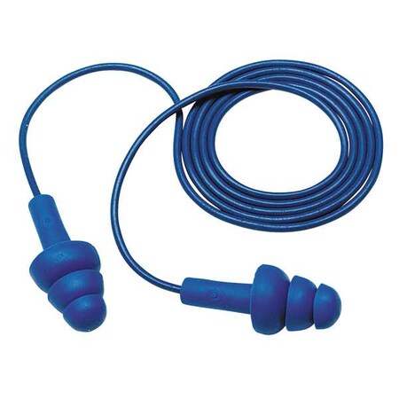 Condor Condor Reusable Foam Ear Plugs, Flanged Shape, 25 dB, Blue, 200 PK 399-4017PL