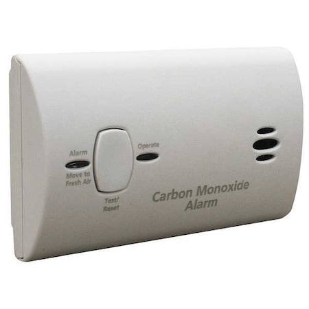 Kidde Carbon Monoxide Alarm, 85 dB at 10 ft, (2) AA Batteries, Electrochemical Battery Backup: Yes KN-COB-LP2