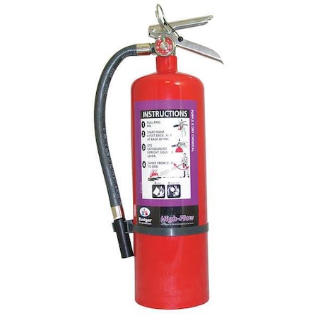 Badger Fire Extinguisher, 10 lb Capacity, Class BC , UL Rating20B:C , Potassium Bicarbonate B-10-P-HF