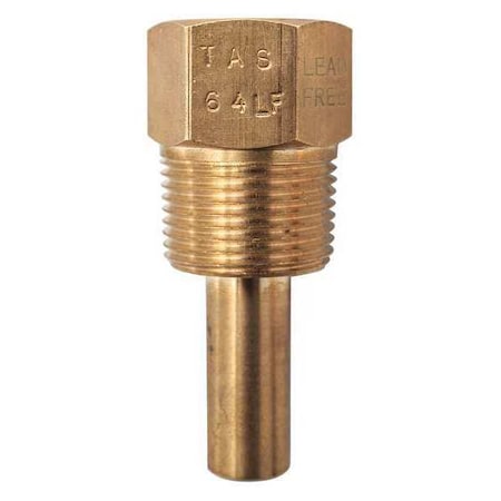 Winters Thermowell, Stepped, 1.3 In Insrt Depth TAS64LF