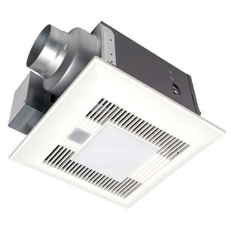 Panasonic Ceiling Bathroom Fan, 110 cfm, 4 in or 6 in Duct Dia., 120V AC, Yes FV-11VQCL6