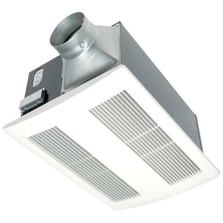 Panasonic Ceiling Bathroom Fan, 110 cfm cfm, 4 in Duct Dia., 120V AC, No FV-11VH2