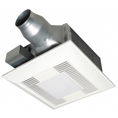 Panasonic Ceiling Bathroom Fan, 50 cfm, 4 in or 3 in Duct Dia., 120V AC ...