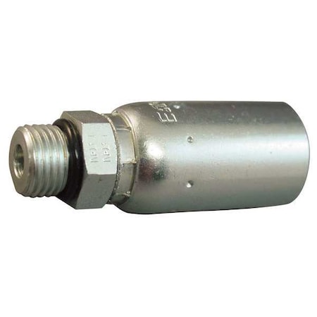 Kurt Crimp Fitting, Straight, 1/4" ID, ORB MB-04-04