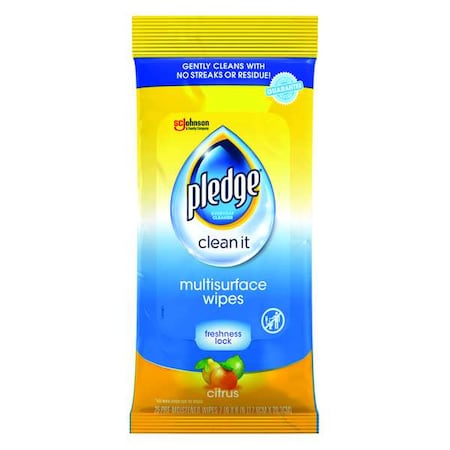 PLEDGE Multi-Purpose Cleaning Wipes, White, Soft Pack, Cloth, All Purpose Cleaning, 25 Wipes, 10 in x 7 in 336274 / 319249