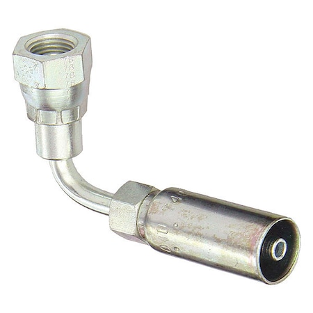 Kurt Crimp Fitting, 90 Degrees Elbow, 1/4" ID F-BSPX90-04-04