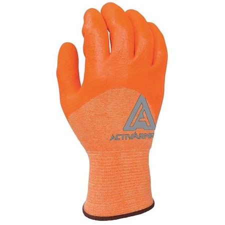 Ansell Hi-Vis Cut Resistant Coated Gloves, Cut Level A2 , Dipped , Neoprene, Nitrile , Sandy , 12 1 PR 97-100