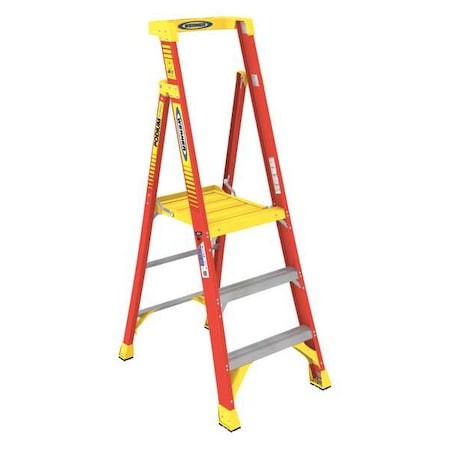 Werner 6 ft Fiberglass Podium Stepladder, 300 lb Capacity PD6203
