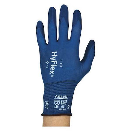 ANSELL Foam Nitrile Coated Gloves, Palm Coverage, Blue, 9, PR 11-818