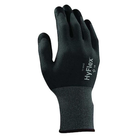 ANSELL Hyflex, Foam Nitrile Coated Gloves, Palm Coverage, Abrasion Level 5, Black/Gray, Large (9), 1 Pair 11-840VP