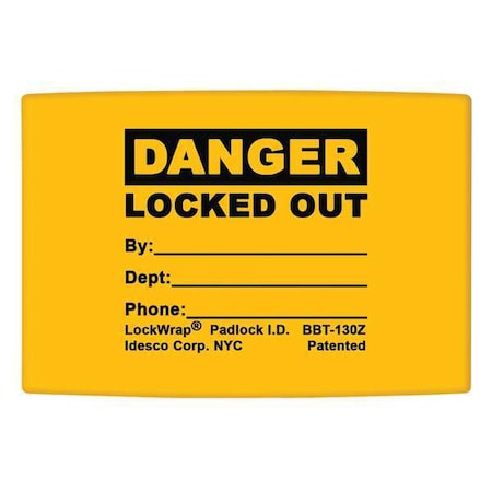 Idesco Padlock Label, 1-5/8inHx1-1/2inW, PK25, LMBBT127AAC LMBBT127AAC