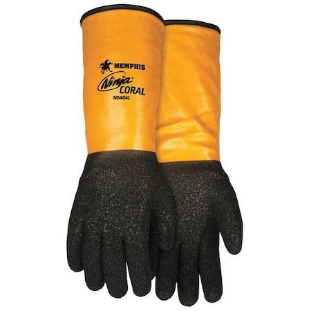 Mcr Safety Cut Resistant Coated Gloves, Cut Level A4 , Double dipped , PVC , Rough , L 1 PR N6464L
