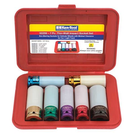 Ken-Tool Thin-Wall Impact Socket Set 30259